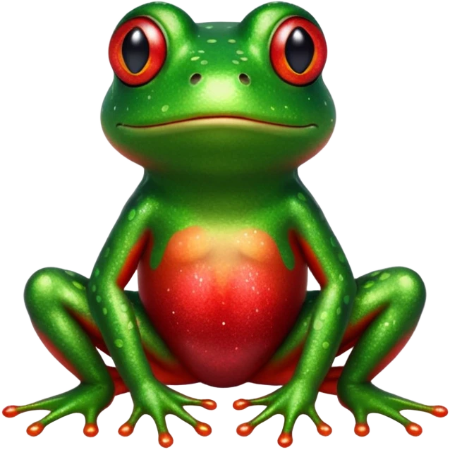 Frog Red Glitter emoji