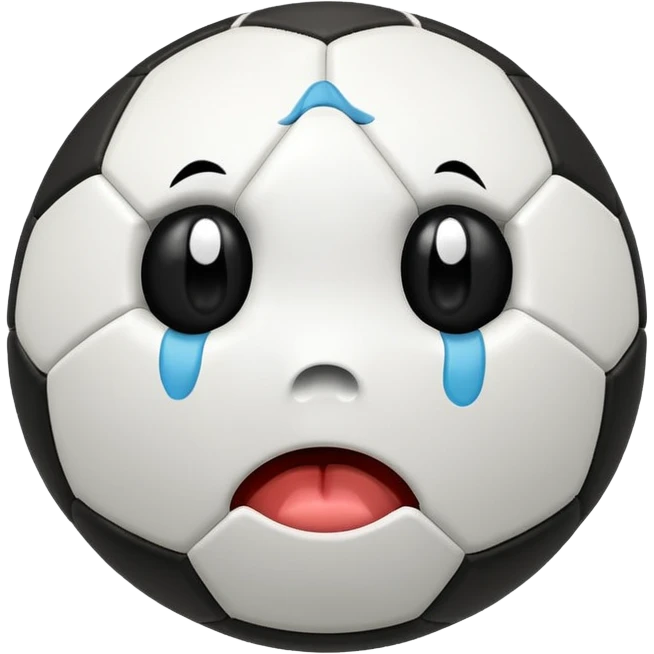 BALON DE FUTBOL CON CARAS LLORANDO emoji