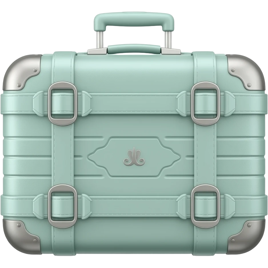 a ligth blue-green lugage who's high like a DELSEY one's emoji