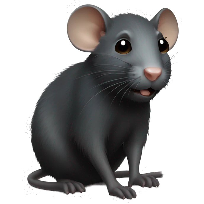 Black rat as Moïse with beard and wooden stick emoji