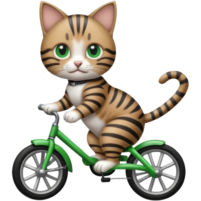 Un bébé chat sur un tricycle emoji