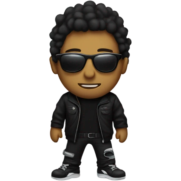 techno raver in a black outfit with sunglasses emoji
