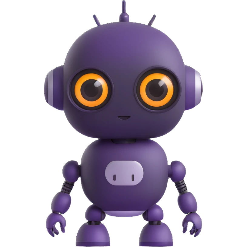adorable AI robot with big eyes emoji