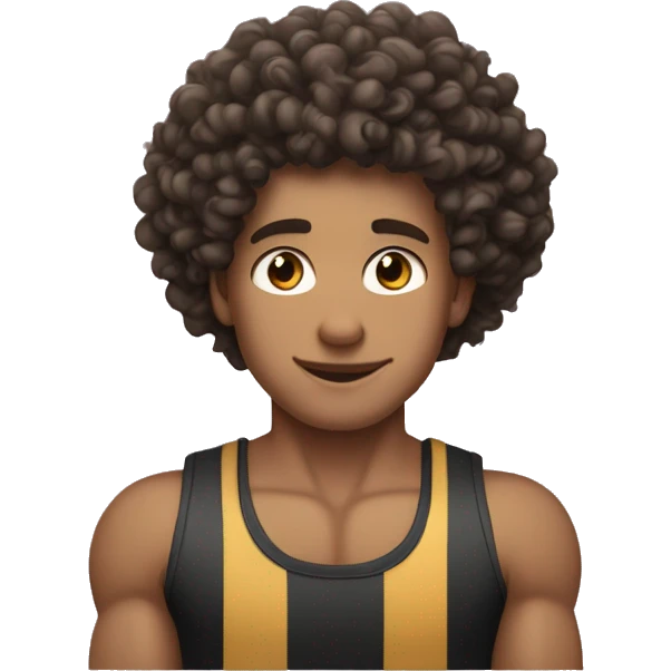 fair skin curly hair show biceps emoji