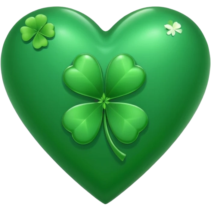 green heart with a clover emoji