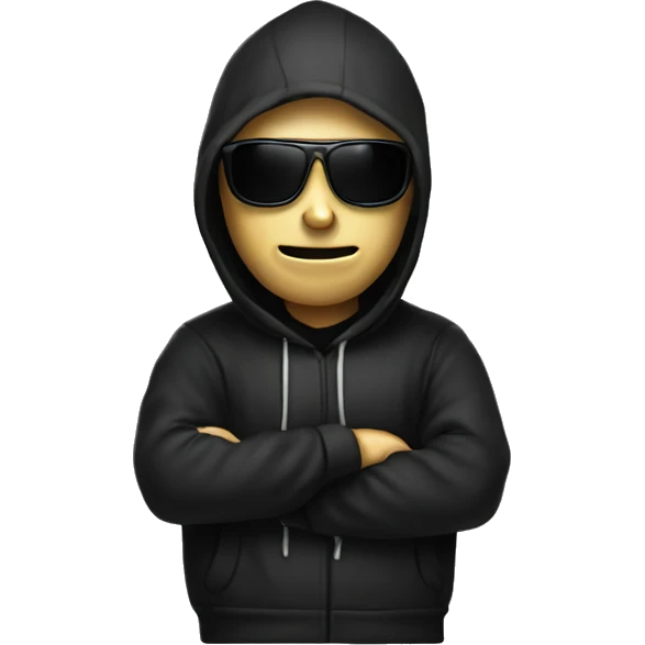 Skeleton programmer in black hoodie with sunglasses emoji