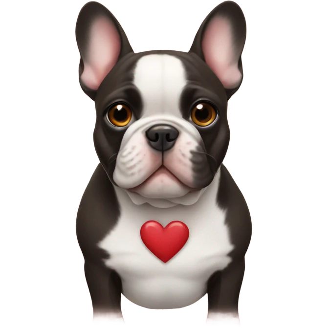 French bulldog in a heart emoji