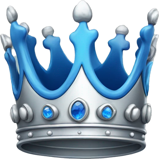 silver crown with blue emoji