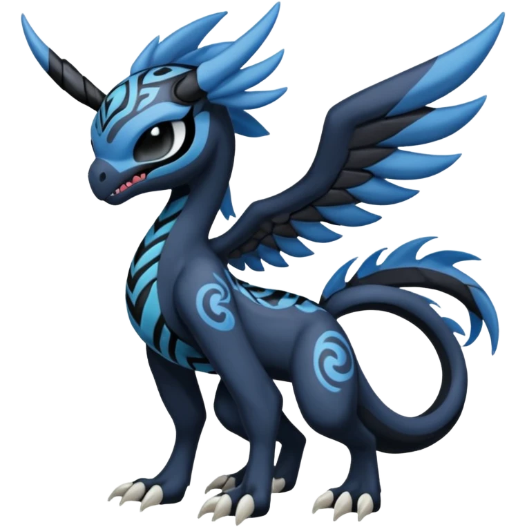 Meloetta-Venom-Stitch-Zekrom-fusion, full body, tribal markings  emoji