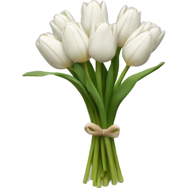 white tulip bouquet  emoji