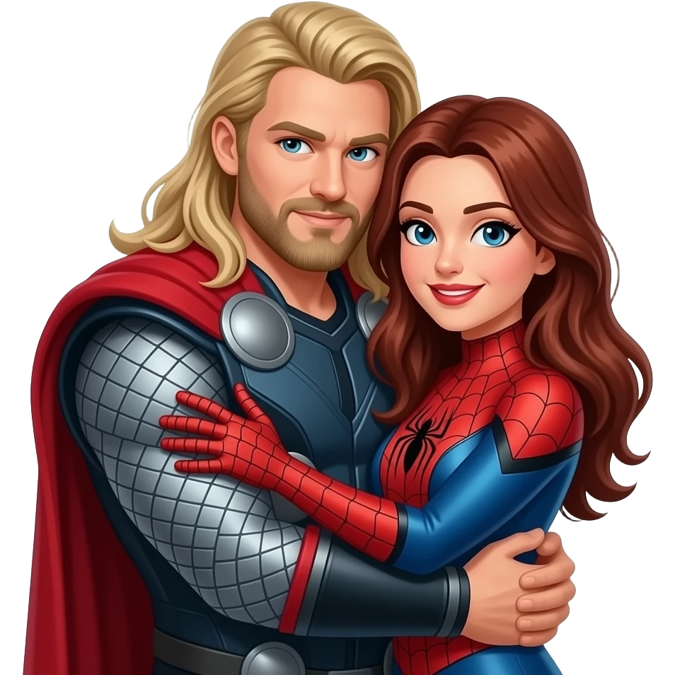 thor e mulher aranha love emoji