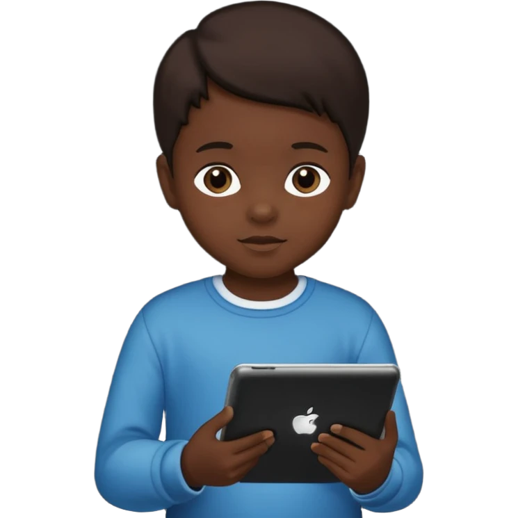 child silhouette holding a tablet emoji