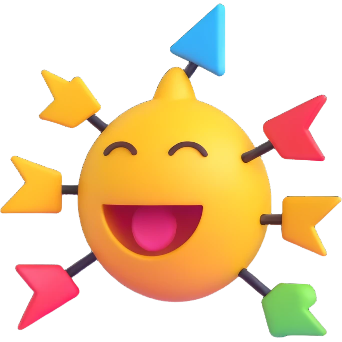 digital marketing, 3D emoji style, includes social media icons and upward arrow emoji