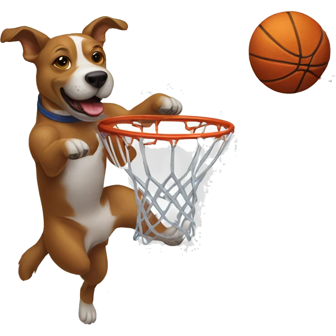 Dog dunking a basketball  emoji