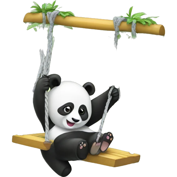Panda swinging on a swing set emoji