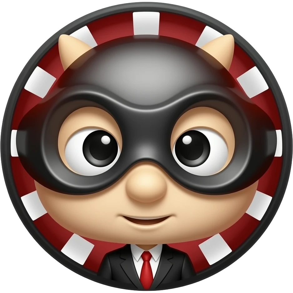 cinematic film strip mascot, luxury branding style, black red and white color palette, dramatic lighting, glossy finish, premium logo character, minimal dark background, high contrast, modern elegant design, 3D render, ultra high quality emoji