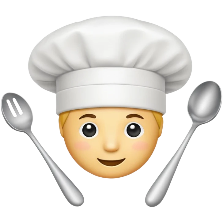 chef hat and spoon, simple and bright emoji