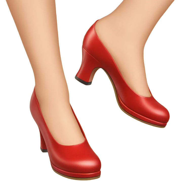 Red Chanel shoes on feet emoji