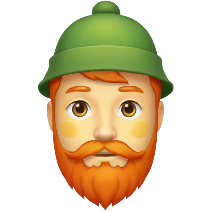 yellow face with green hat and orange beard emoji