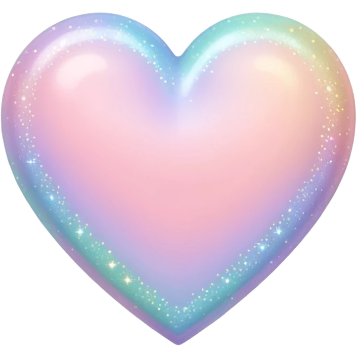 pastel heart with a gentle pastel sparkle emoji