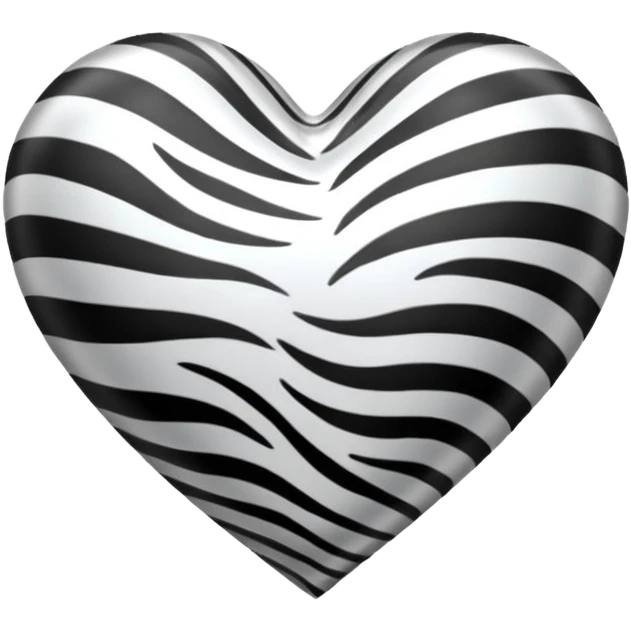 White satin heart like zebra style emoji