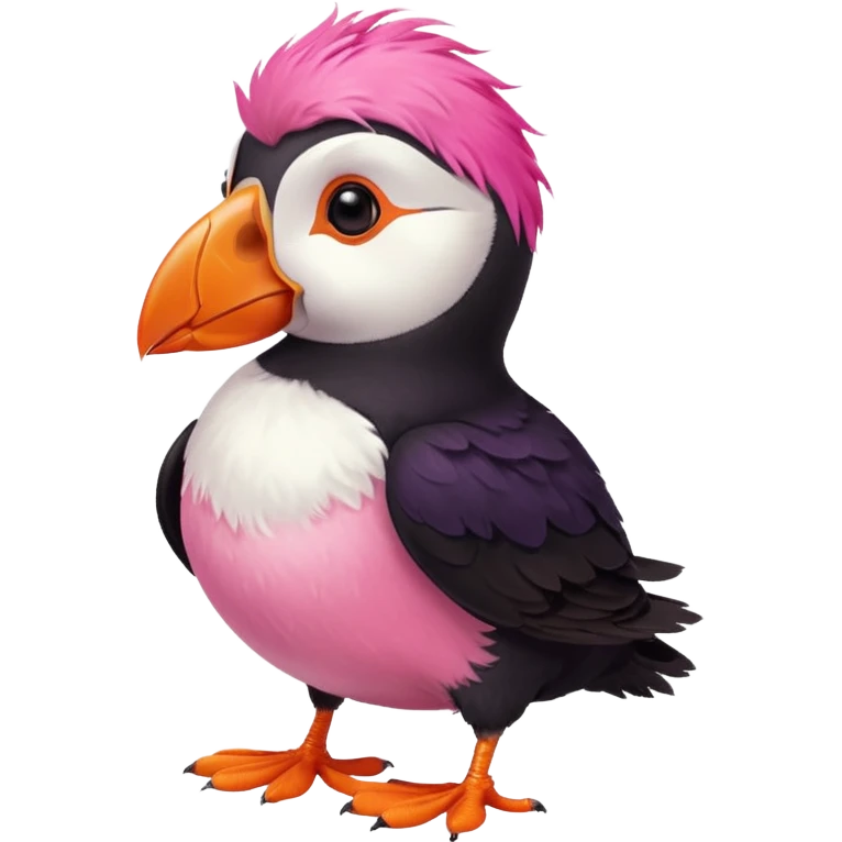 pink puffin that is pink-coloured emoji