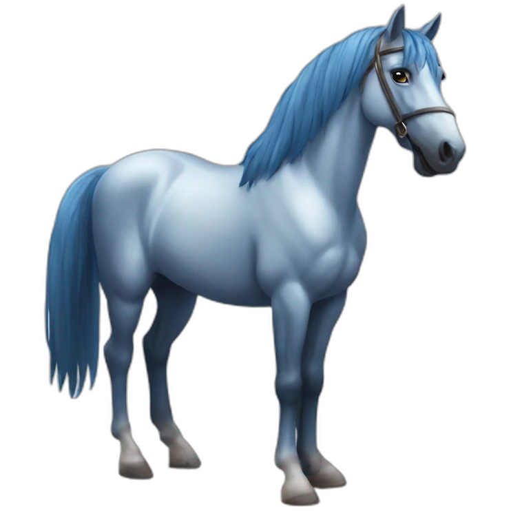 Le jeune à des grands chevaux bleu +🤩 emoji