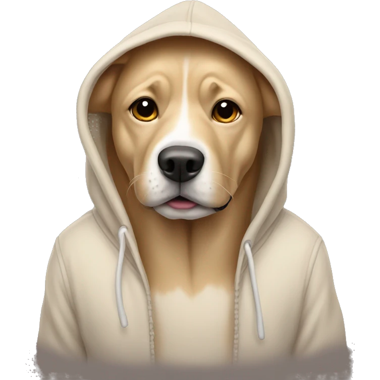 Beige dog with hoodie  emoji