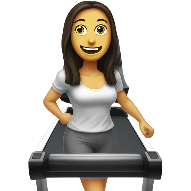 Mona Lisa on a treadmill emoji