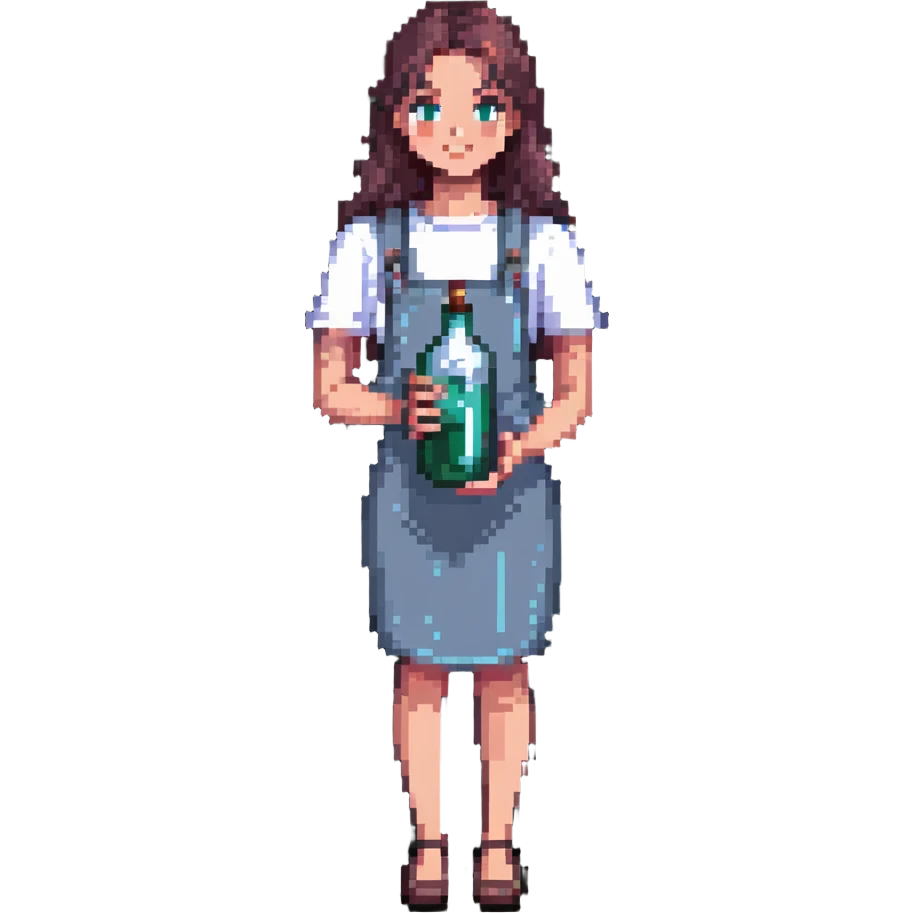 young woman holding a bottle of Malibu emoji