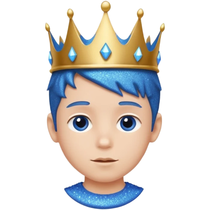 blue Boy glitter crown emoji