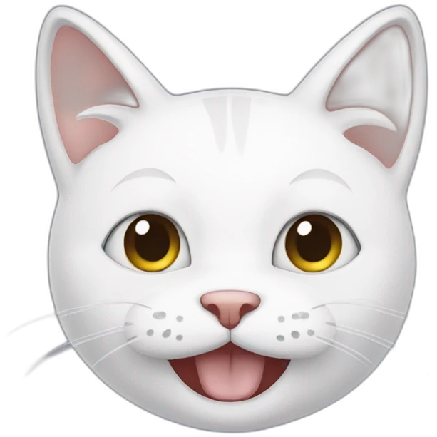 happy white cat emoji emoji