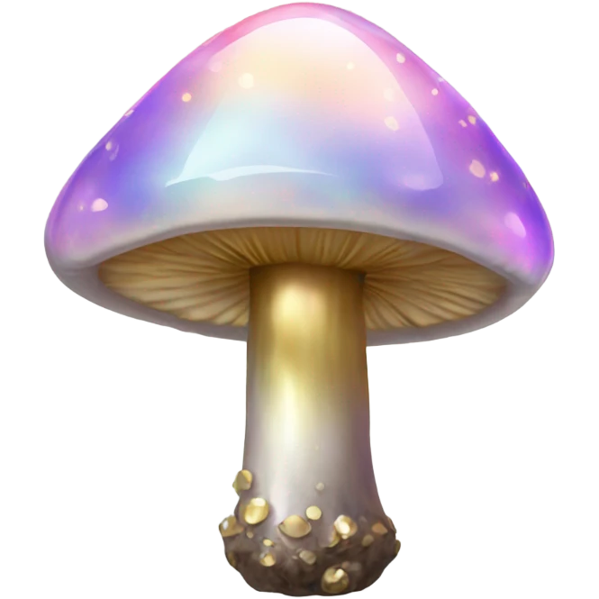 Opal crystal mushroom gold dots  emoji