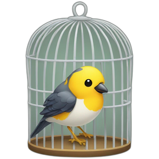 Bird in cage emoji