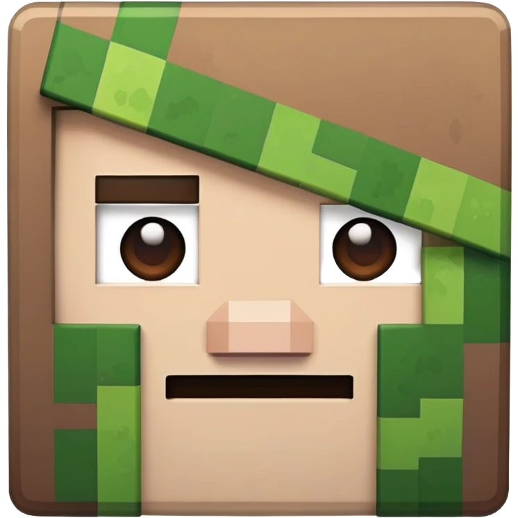 Minecraft character with a creeper face emoji