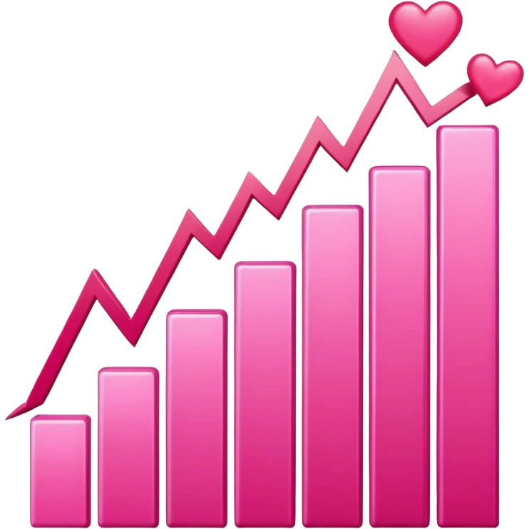 cute pink stocks graph emoji