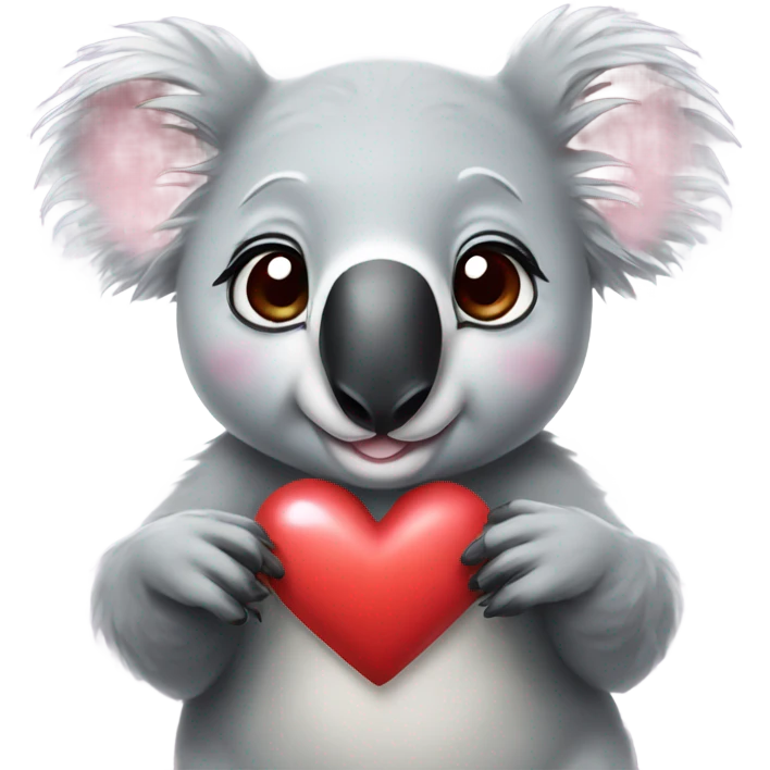 Koala with heart eyes emoji