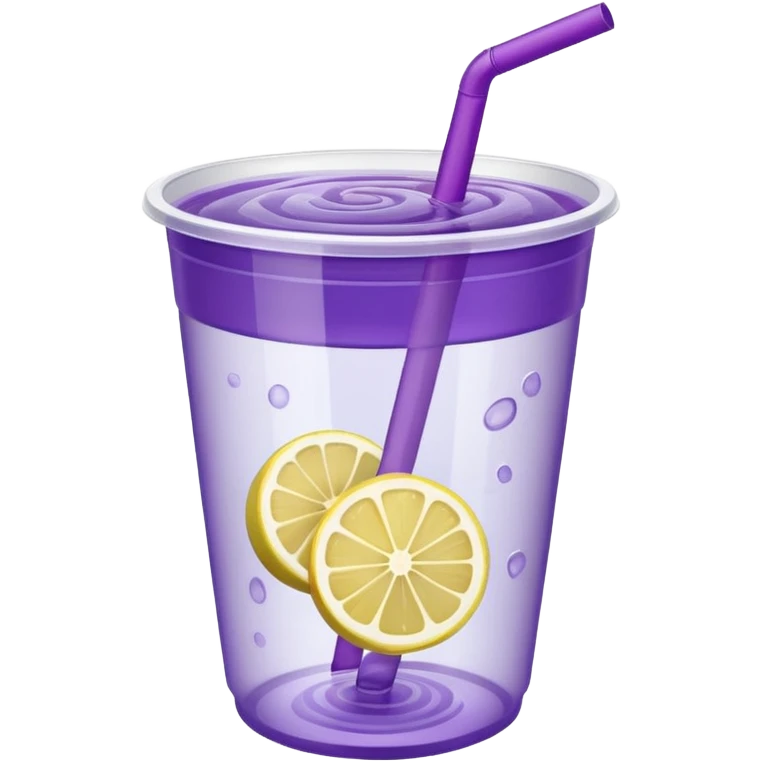 piurple lemonade in a plastic cup emoji