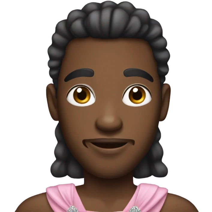 Black guy in a princess dress emoji