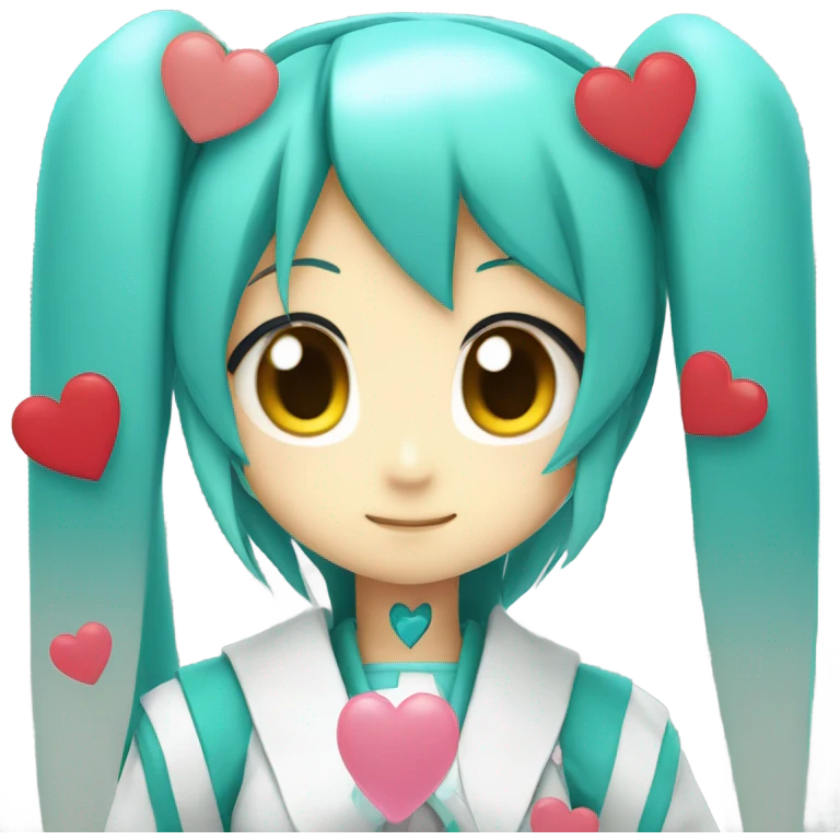 Hatsune Miku with a heart  emoji