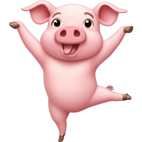 Pig doing gymnastics  emoji