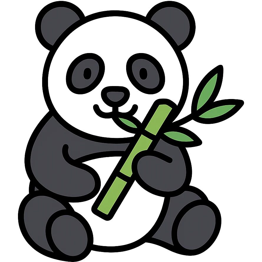 panda eating bamboo emoji