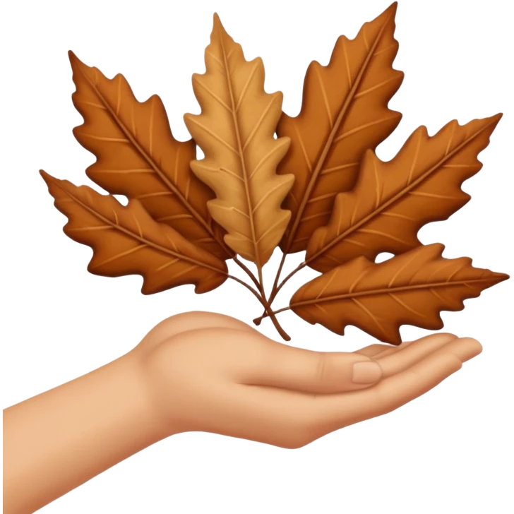  Brown autumn on hand emoji