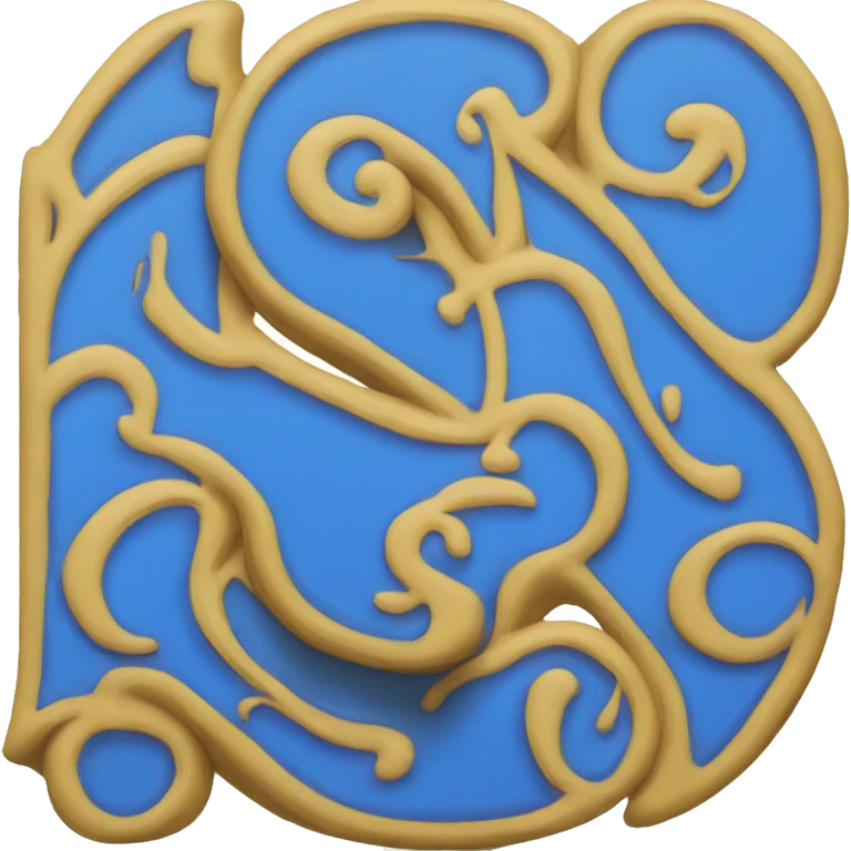 Blue old English letter D emoji