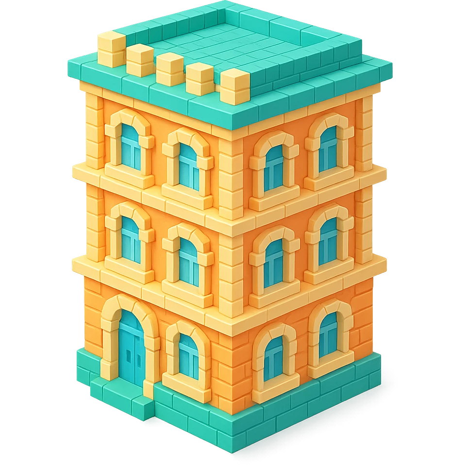 old Saint Petersburg building, classic architecture, ornate facade, pastel colors, isometric view emoji