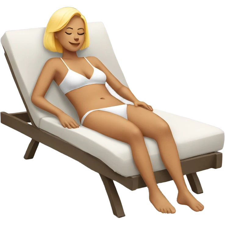 white woman sunbathing emoji
