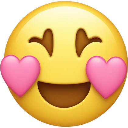 smiley face with baby pink hearts around it  emoji