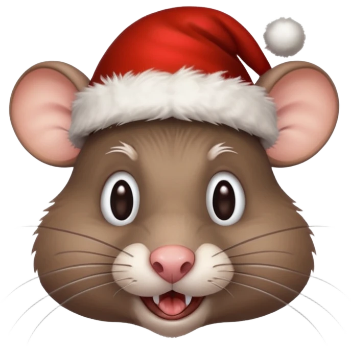 Crazy rat with Christmas hats emoji