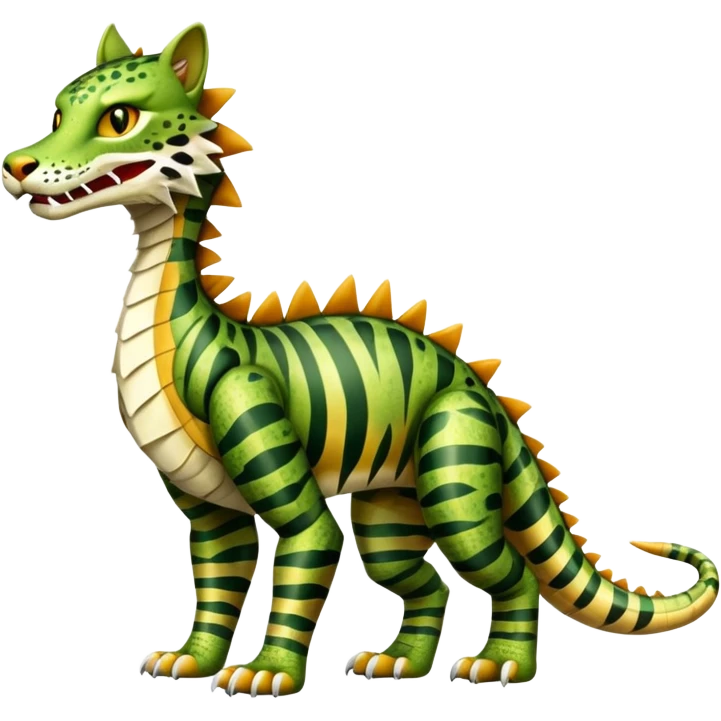 Alligator-Dragon-Tiger-Lynx-Bobcat-Fakémon-hybrid-creature with a long muzzle, full body emoji