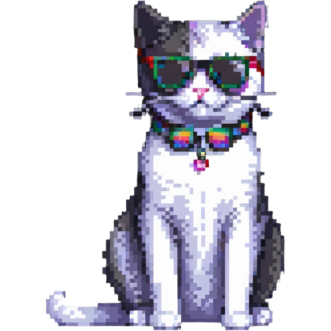 cat wearing sunglasses sitting pose emoji